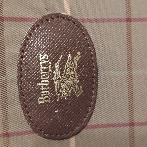 Vintage Authentic Burberrys Plaid Clutch Cosmetic Case.